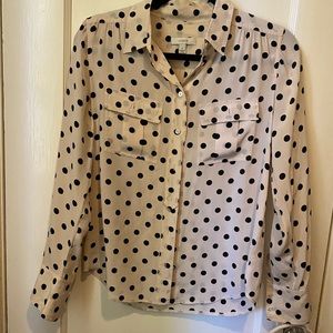 J Crew Cream and black Polka dot classic